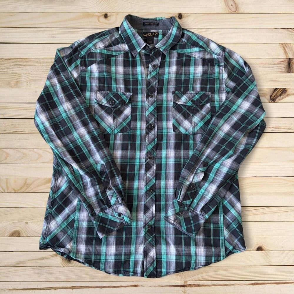 Helix plaid snap button Western‎ Shirt